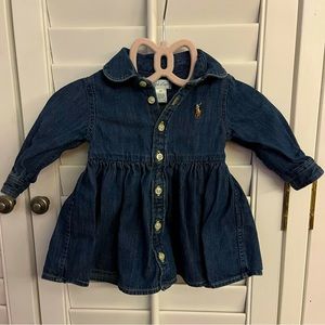 Ralph Lauren Baby Girl’s Denim Dress with Diaper Cover